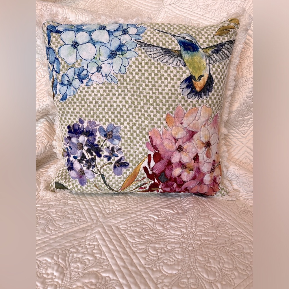 Imperial Collection Humming Bird Throw Pillow NWOT